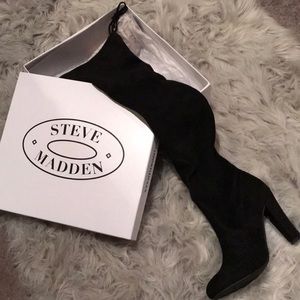 New in the Box Black Suede Boots